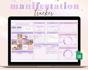 2026 Manifestation Journal Digital Manifest Tracker Goal Setting Affirmations Vision Board Gratitude Habit Tracker Personal Development PU1