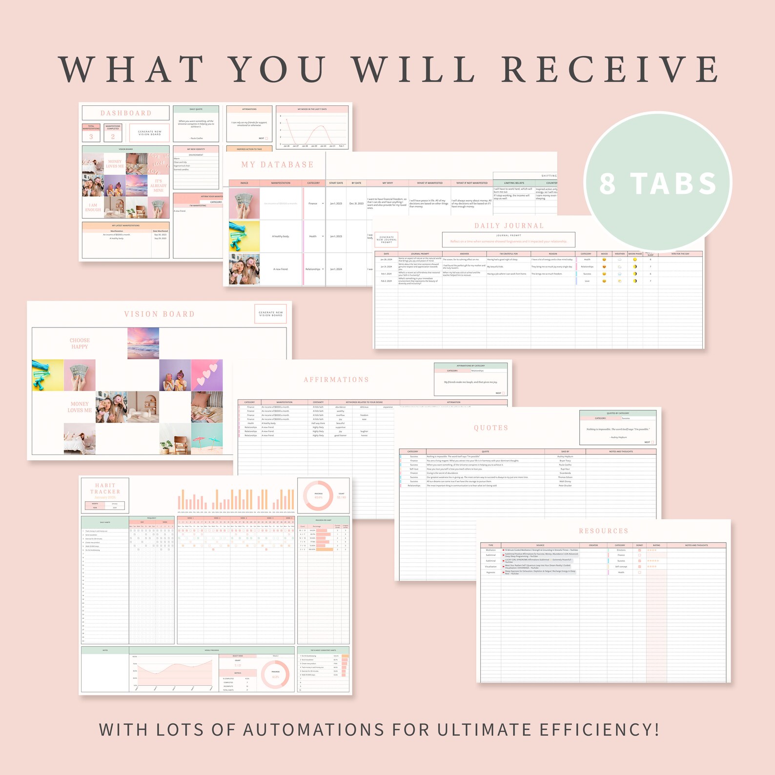 Manifestation Tracker Digital Manifesting Planner Daily Journal ...