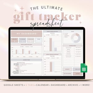Gift Tracker Google Sheets Spreadsheet, Events and Holiday Gift Log Book Neutral Gift Planner Christmas Gift Budget Planning Spreadsheet BE1