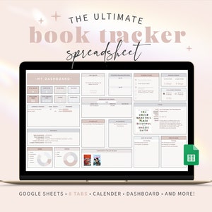 Book Tracker for Google Sheets Neutral Reading Tracker Book Collection Planner Reading Spreadsheet Book Lovers Gift Bookshelf Challenge BE1