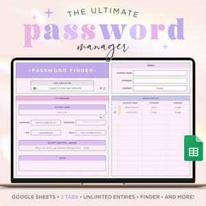 Password Tracker Spreadsheet | Student Password Manager, Digital Password Tracker Google Sheets, Easy Password Keeper Template Online PU1