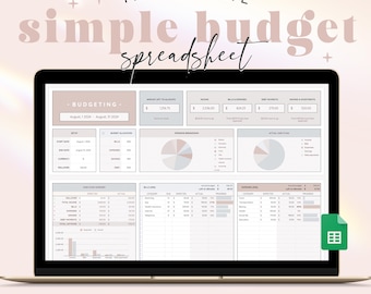 Budgetplanner-spreadsheet voor Google Spreadsheets | Wekelijks Tweewekelijks Maandbudget, Paycheck Budget Tracker Neutrale Budgeting Expense Tracker BE1
