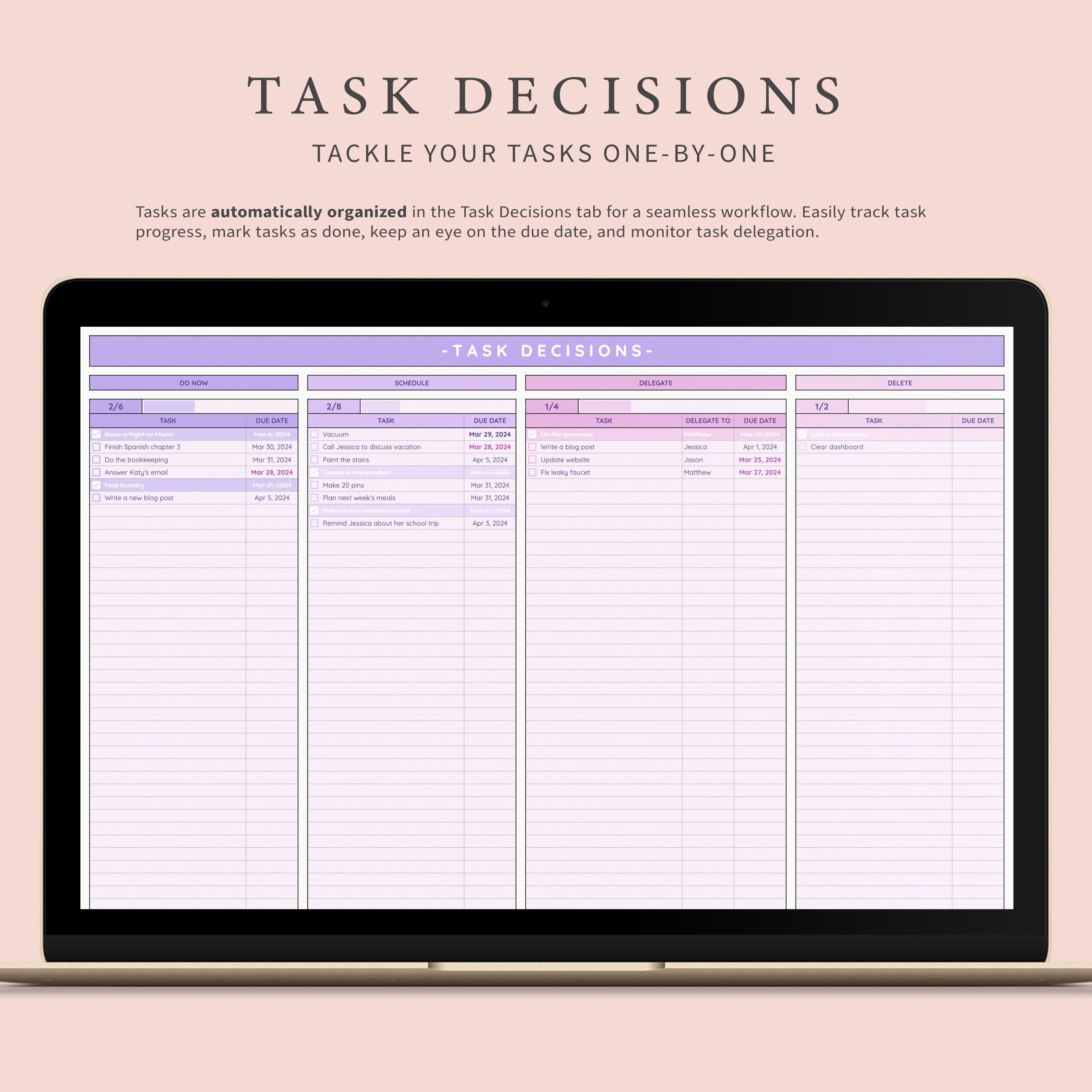 Decision Matrix Spreadsheet for Google Sheets | Task Priority Tracker ...
