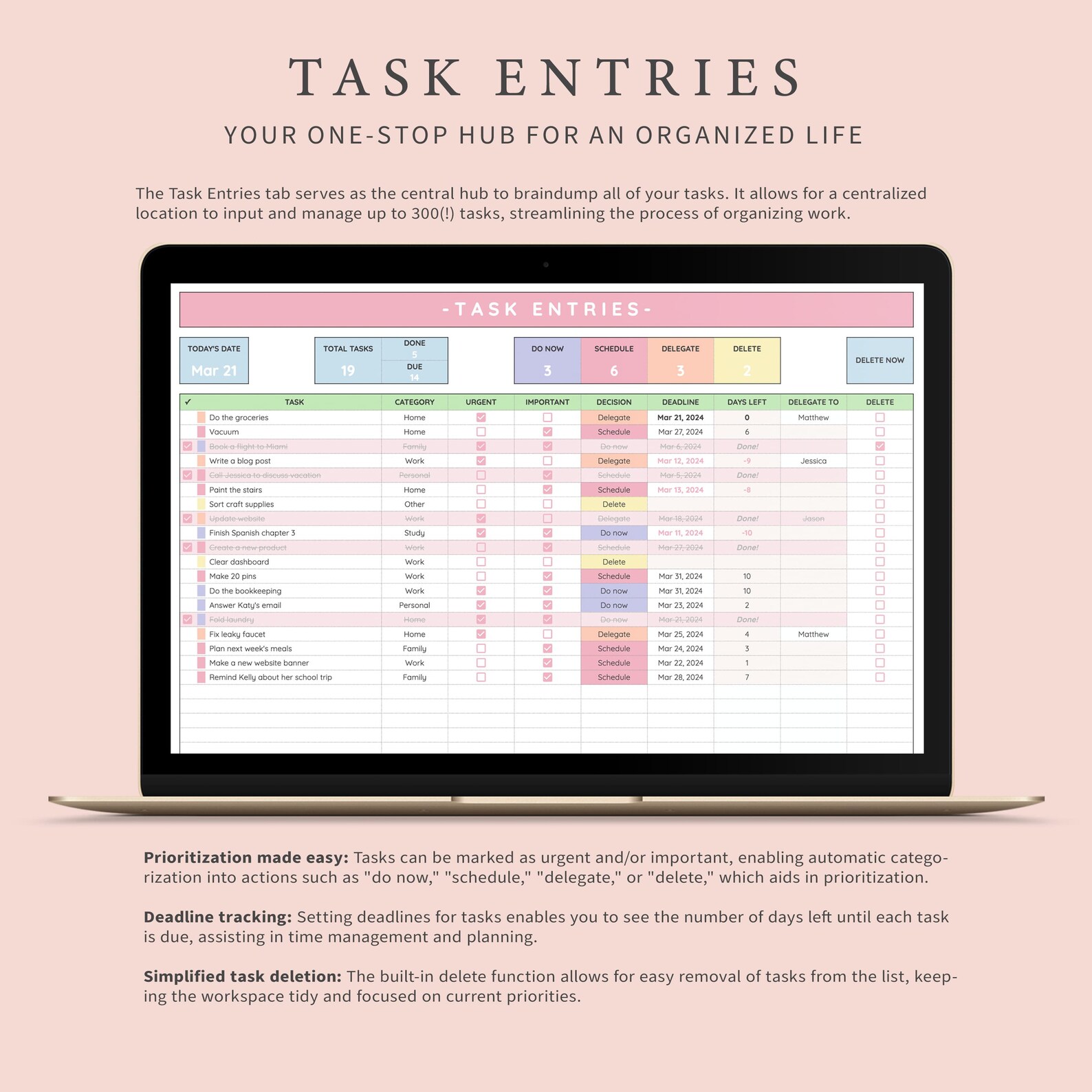 Decision Matrix for Google Sheets | Task Priority Tracker, Task ...
