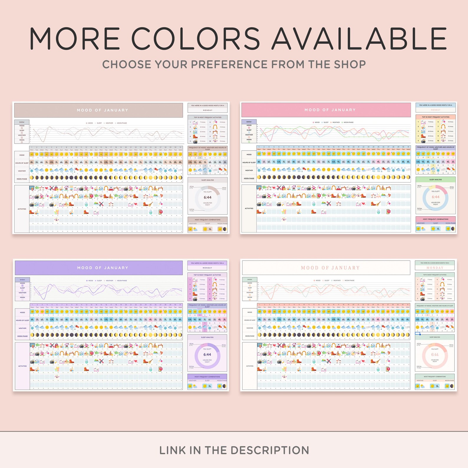 Mood Tracker Google Sheets | Daily Mood Journal, Emotions Log Book ...