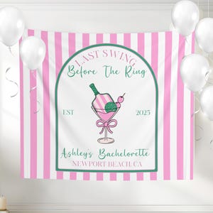 Pickleball Bachelorette Banner, Last Swing Before the Ring Tapestry, Custom Bach Party Decor, Girls Trip Backdrop, Club Theme Banner