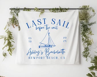Last Sail Before the Veil Banner: Nautical Beach Bachelorette Party Sign