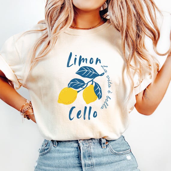 Limoncello Shirt: Comfort Colors Lemon Graphic Tee, La Vita è Bella