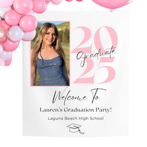 Custom Graduation Party Banner with Photo: Class of 2025 Backdrop