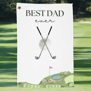 Best Dad Ever Golf Towel, Funny Golf Gift for Dad, Golf Towel with Grommet, Golf Accessories for Men, Sports Towel for Father's Day