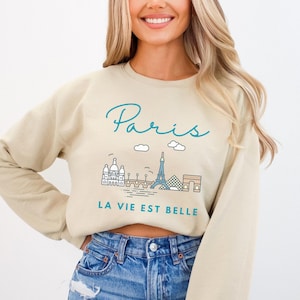 Paris France Sweatshirt: Eiffel Tower Souvenir Crewneck
