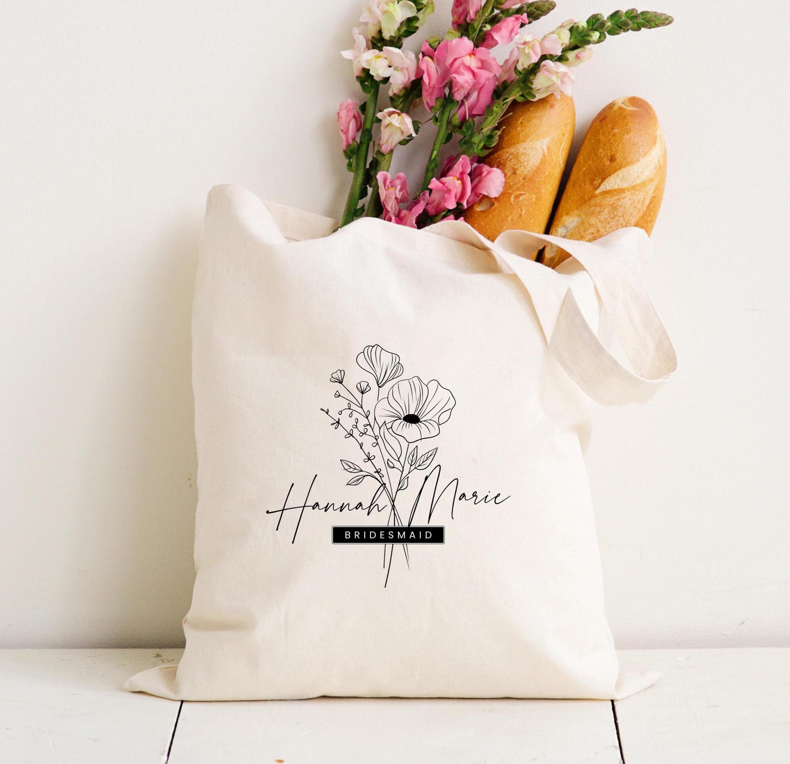 Personalized Bridesmaid Tote Bag – Monogrammed Canvas Gift - Etsy