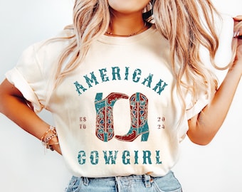 Cowgirl Western T-Shirt: Rustic American Rodeo Tee