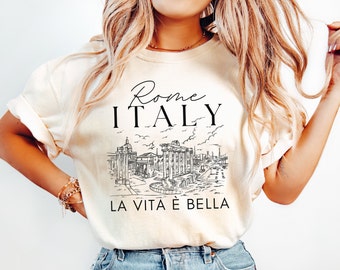 Rome Italy Graphic Tee: Vintage-Inspired Comfort Colors Travel Shirt