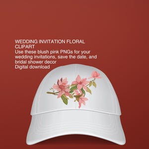 Pink Floral Clipart, Watercolor Magnolia PNG Bundle | 8 Files, 300 DPI, Transparent Background