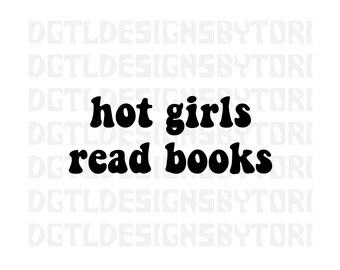 garotas gostosas leem livros | Download instantâneo | Arquivos PNG e SVG | Na minha era de leitura | Texto retrô