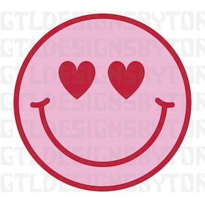 Smiley-Gesicht mit Herz-Augen | Sofortdownload | PNG- und SVG-Dateien | Valentinstag