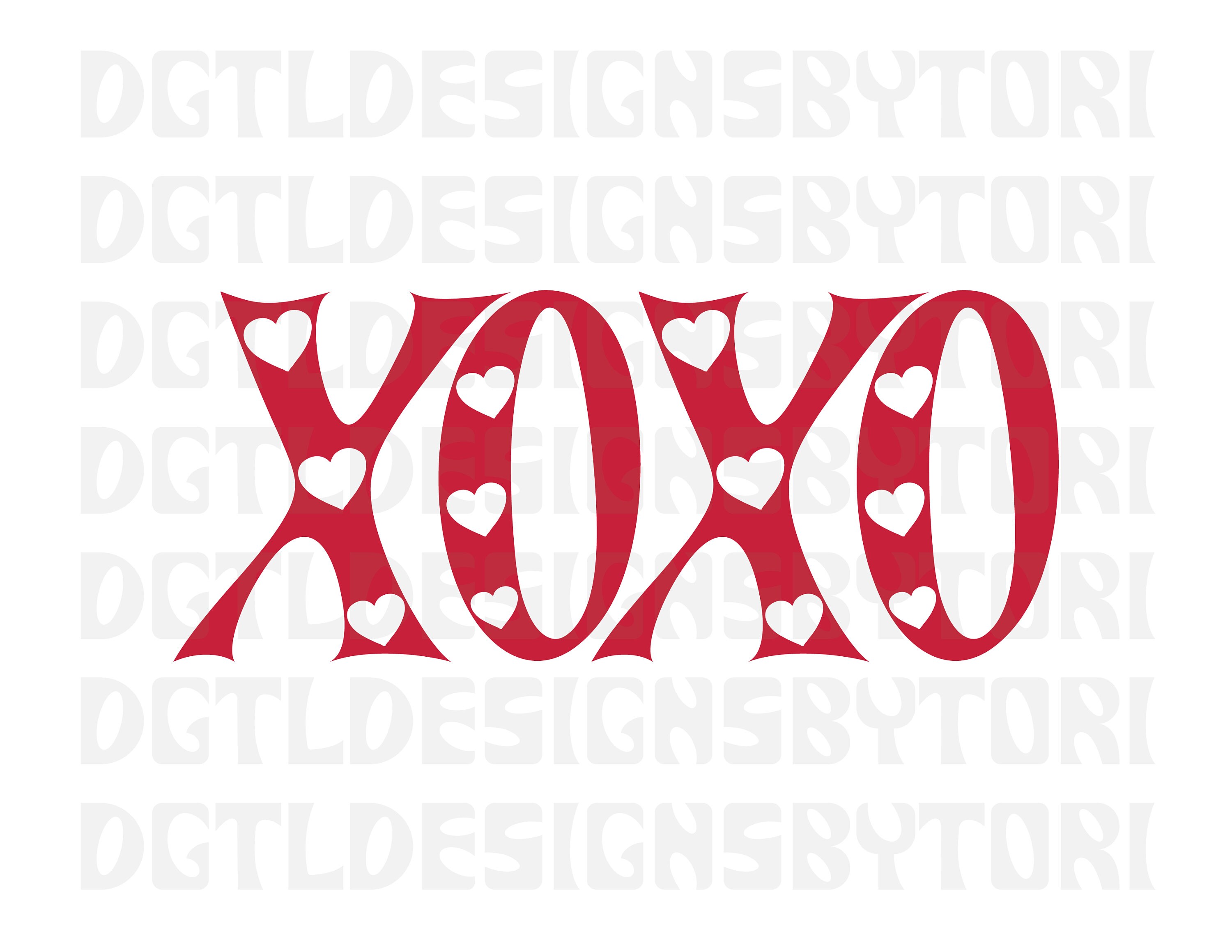 XOXO Hearts | Instant Download | PNG and SVG Files | Valentine's Day - Etsy