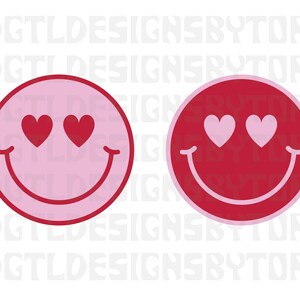 Smiley Face Heart Eyes Double | Instant Download | PNG and SVG Files ...