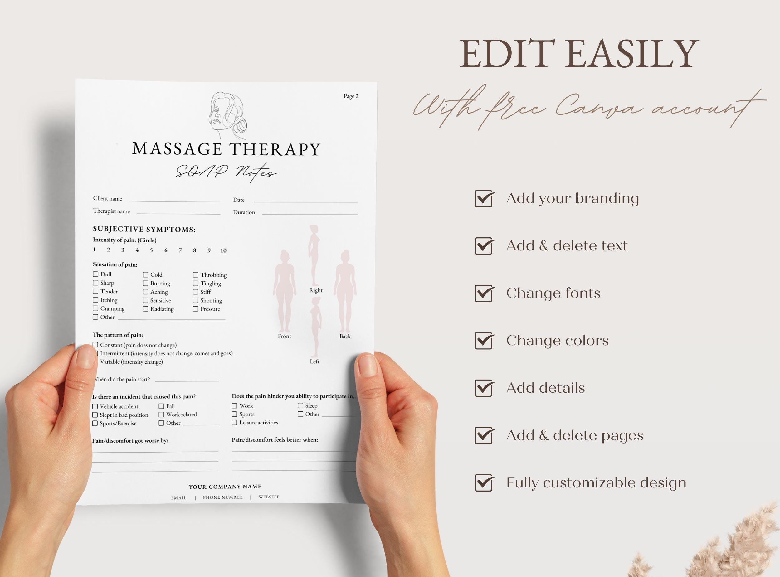 Massage Therapy Forms, Editable Massage Therapy Consent Templates ...