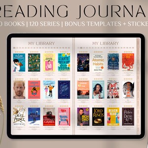 Digital Reading Journal, Digital Reading Planner, Reading Tracker, Book Review Journal, Book Log, Reading Log,Digital Bookshelf,Book Tracker
