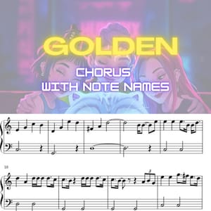Golden / Solo ritornello (con nomi delle note) / Pianoforte facile