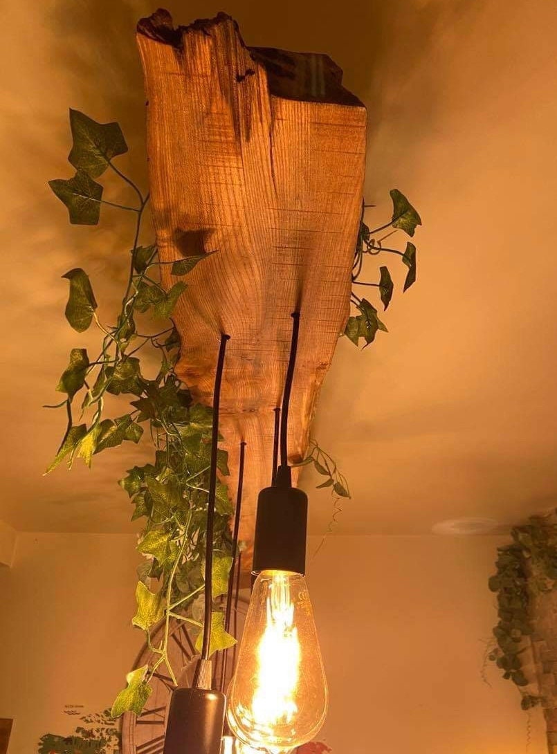 Rustic Handmade Live Edge Wooden Pendant Ceiling Light Rustic Handmade Live Edge Wooden Pendant Ceiling Light