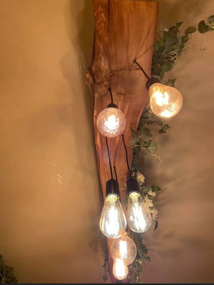 Rustic Handmade Live Edge Wooden Pendant Ceiling Light Rustic Handmade Live Edge Wooden Pendant Ceiling Light