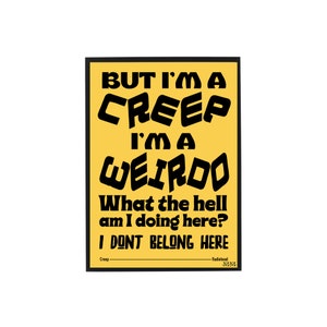Radiohead | Creep | music lyric print | Unframed