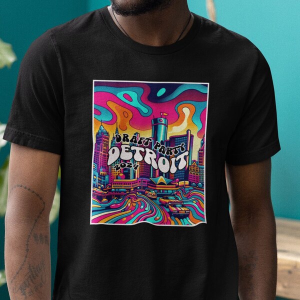 Detroit 2024 Pro Football Draft Shirt, Detroit Skyline Shirt, Draft Party Shirt, Detroit 2024 T Shirt, 2024 Draft T Shirt, Retro Detroit T