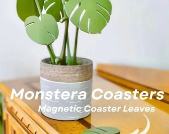 Dessous de verre pour plantes Monstera - Feuilles écologiques imprimées en 3D, décoration d'intérieur unique, cadeau pour les amateurs de plantes