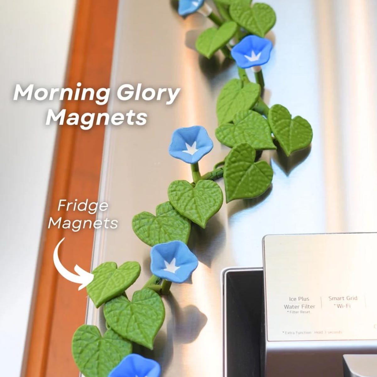 3D Printed Morning Glory Fridge Magnets – Ivy Flower Magnets for Kitchen Decor – Articulating Plant Design by Forgecore - Etsy