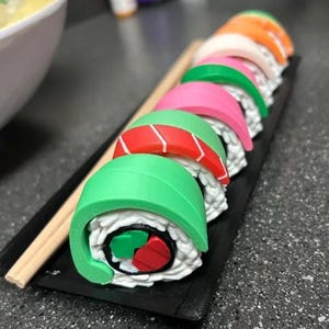 Sushi Pill Organizer – Cute 7-Day Vitamin Case with Checklist & Chopstick Pens | Salmon, Tuna, Avocado, Rice Bento Designs
