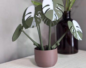 Monstera Coaster plant - 3D Printed Plant Coaster Set, Tropical Decor, Unique Table Accessories, Gift for Plant Lovers, Center piece.