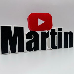 Personalized 3D Printed YouTube Nameplate: Custom Desk or Wall Display