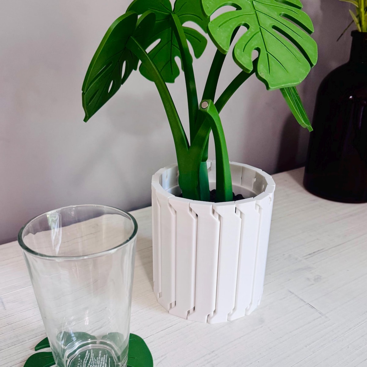Monstera Leaf Coasters – 3D Printed Plant Coaster Set With Pot Holder | Cute Coffee Table Decor | Housewarming Gift for Plant Lovers - Etsy