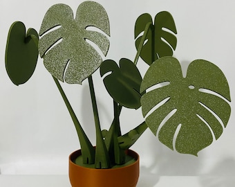 Monstera Coaster plant - 3D Printed Plant Coaster Set, Tropical Decor, Unique Table Accessories, Gift for Plant Lovers, Center piece.