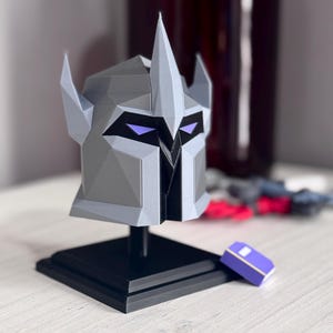 OSRS Torva Full Helm Display – 3D Printed RuneScape Desk Decor