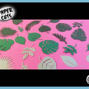 PAPEL hoja planta tropical verano forma troquelado confeti artesanía scrapbooking decoupage fiesta mesa decoración tarjeta haciendo diario invitación