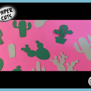 PAPEL cactus naturaleza planta troquelado confeti artesanía scrapbooking decoupage fiesta baby shower decoración tarjeta haciendo toppers diario invitación