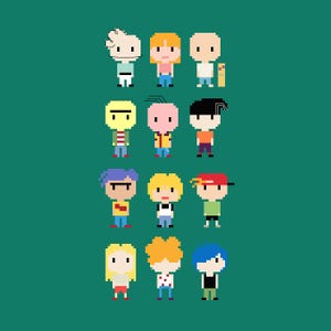 Ed Edd N Eddy Inspired Chibi Cross Stitch Pattern, Instant Download PDF, 2000s Nostalgia Embroidery Design, DIY TV Show Fan Art Needlework