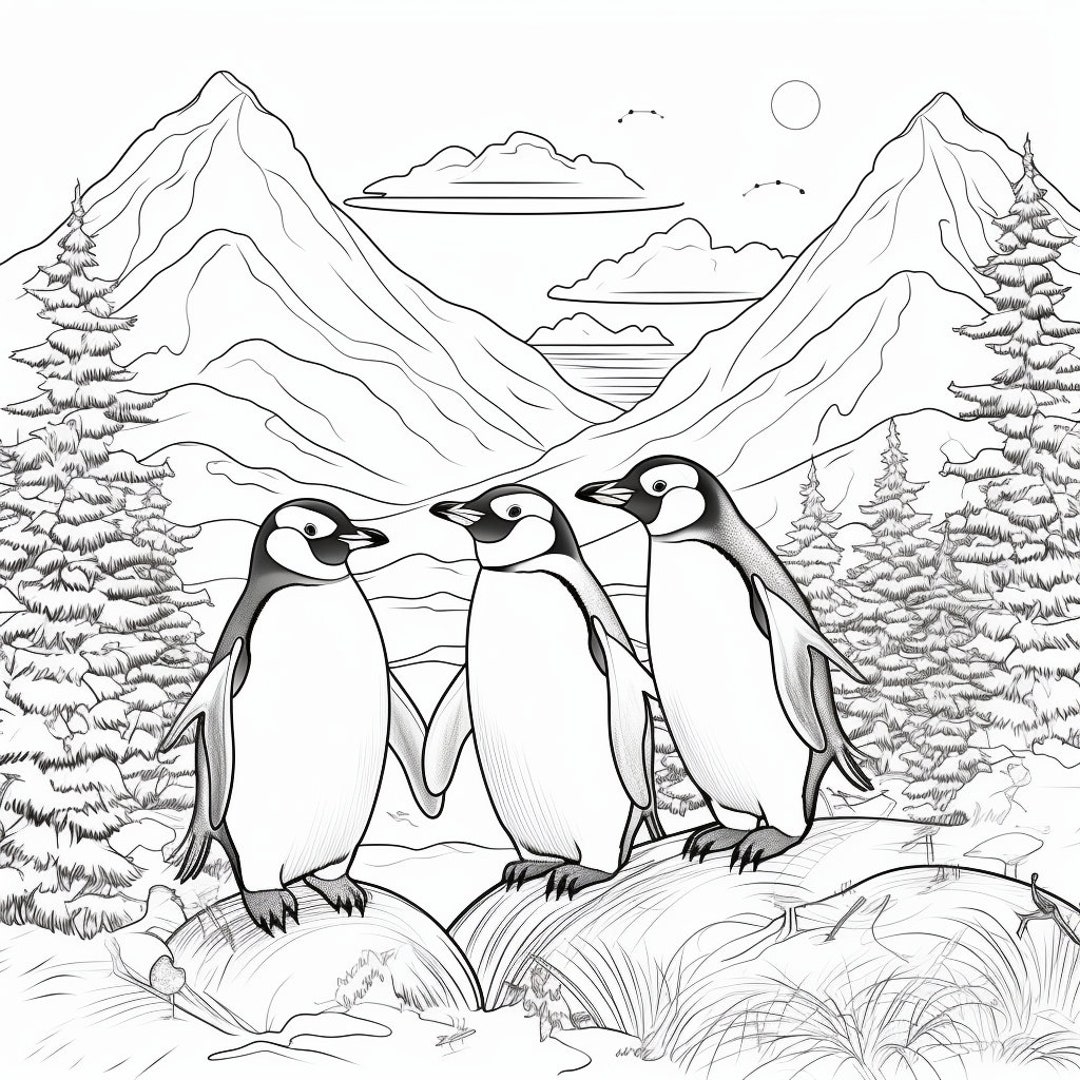 Coloring Page for Kids Penguin - Etsy