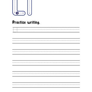 May include: A white educational worksheet featuring the uppercase letters L and I in dark blue outline. Each letter includes numbered directional arrows for stroke order. Below the letters is the text Practise writing and eight lines.