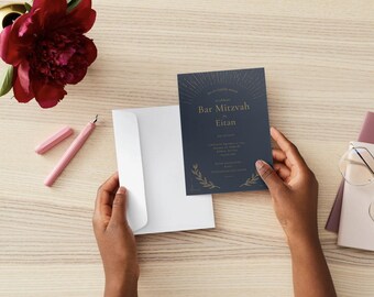 Editable Bar Mitzvah Invitation Bundle: 4 Designs (Digital Download)