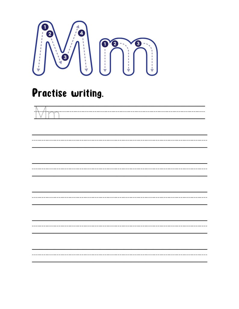 Alphabet Tracing Book Printable | ABC Worksheets Kindergarten | Letter Practice | Digital Download PDF image 12