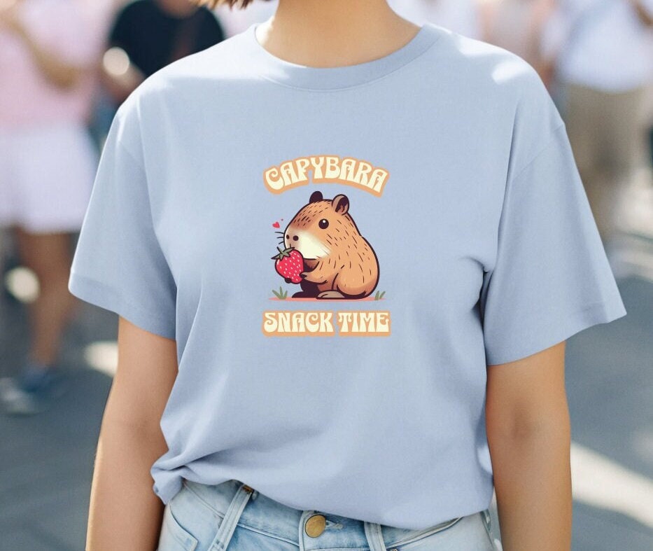 Cute Capybara Shirt Strawberry Shirt for Gen Z, Silly Shirt