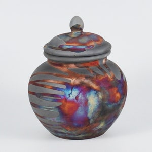 7.9 Inch Limited Edition Raku Pottery Urn - 85 Cubic Inches