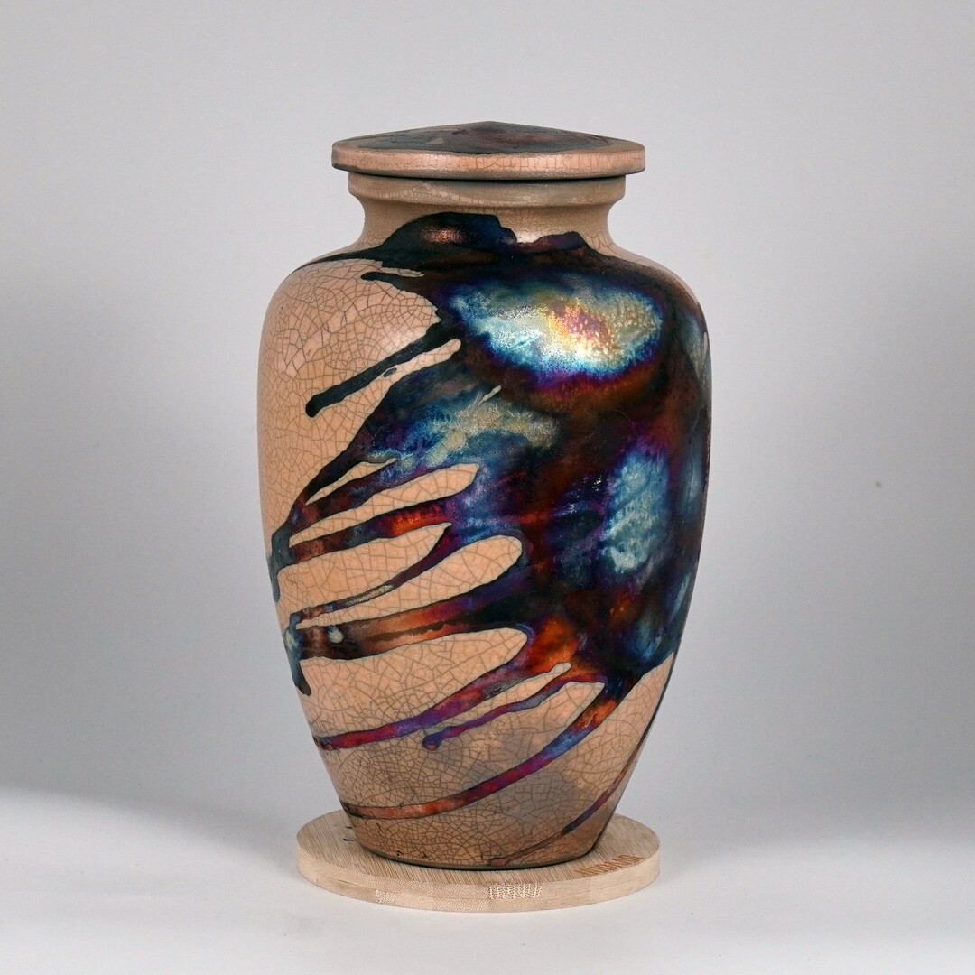 10.4 Inch Limited Edition Large Raku Pottery Urn -170 Cubic Inches ...