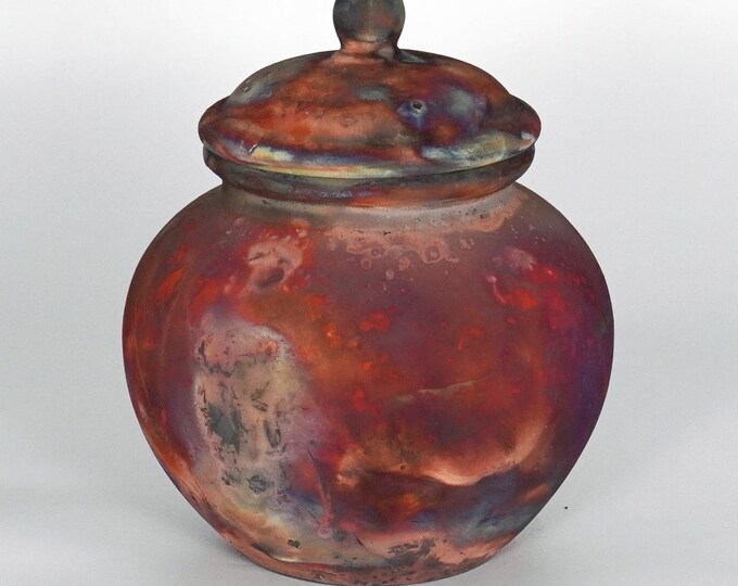 7.9 Inch Limited Edition Raku Pottery Urn - 85 Cubic Inches Handmade ...