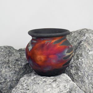 Hofu raku pottery clay vase